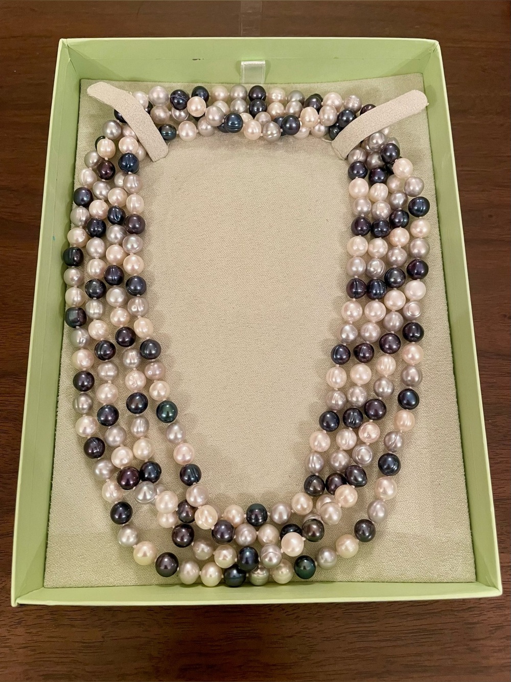 Ross-Simons 80” Endless Freshwater Pearl Necklace Peacock Gray White
